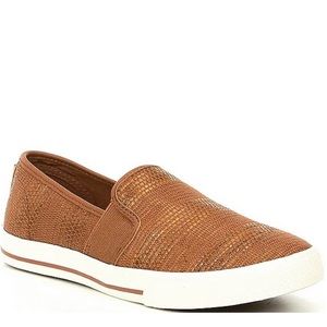 Ralph Lauren Jinny Slip-On Sneakers faux straw in tan. Brand new, never worn